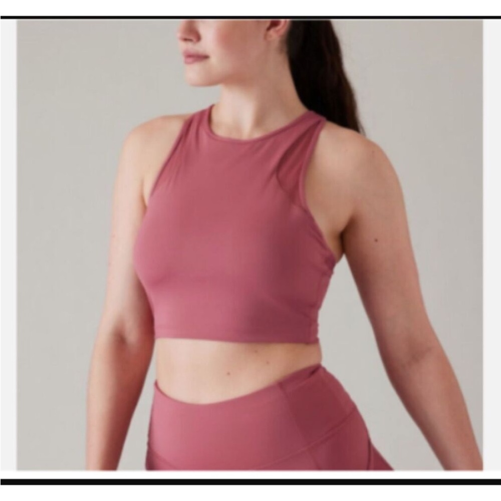 Athleta Pink Sports Berry Rose Bra and Leggings Set XL